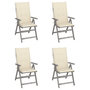 Voir la diapositive 1 : VIDAXL Chaises inclinables de jardin lot de 4 et coussins Bois acacia