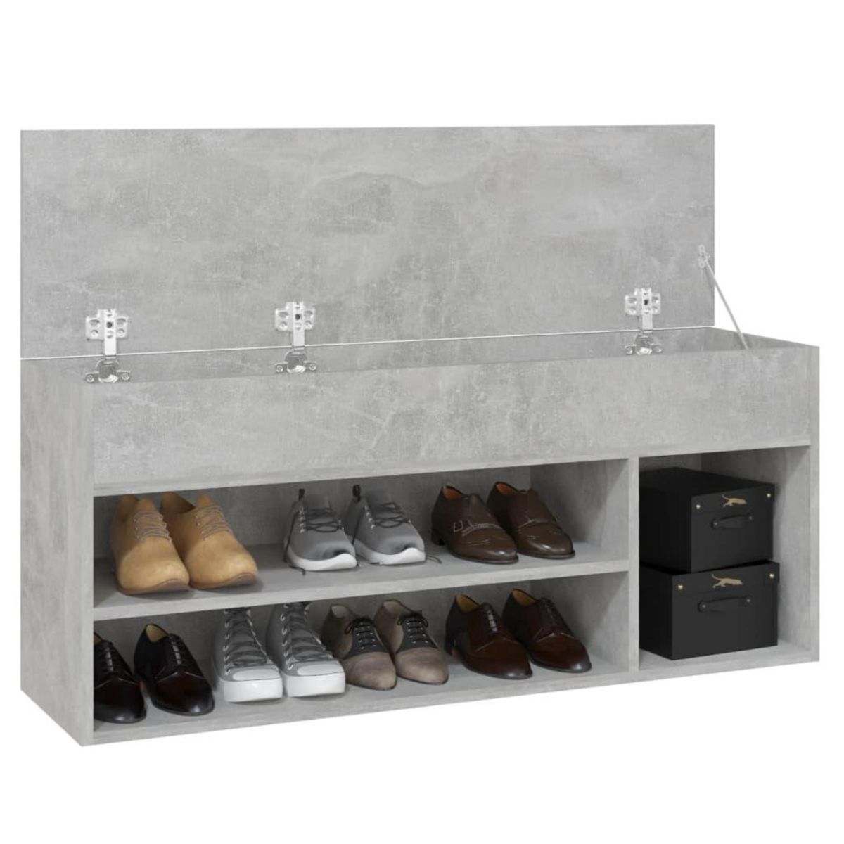 VIDAXL Banc a chaussures Gris beton 105x30x45 cm Bois d'ingenierie