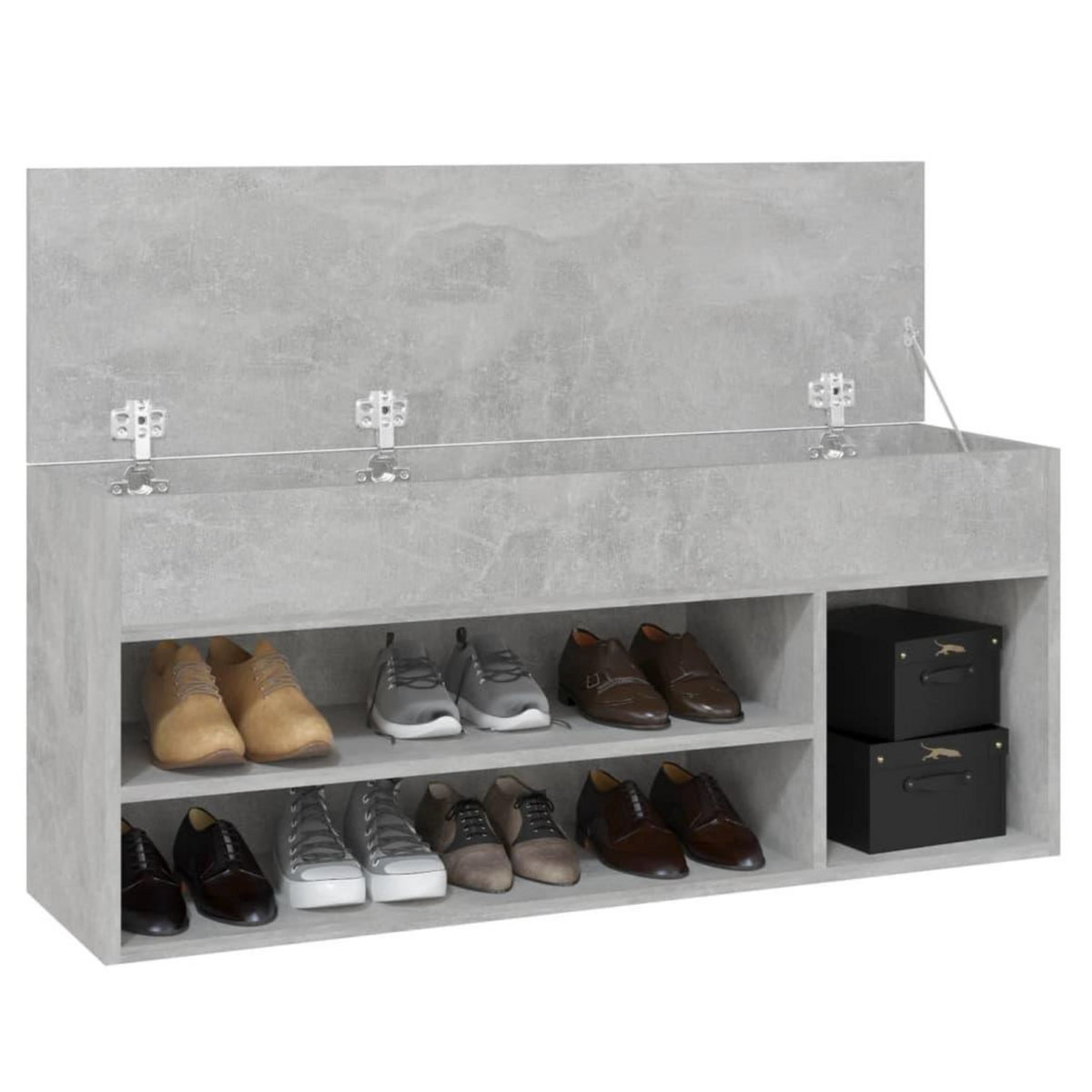 VIDAXL Banc a chaussures Gris beton 105x30x45 cm Bois d'ingenierie