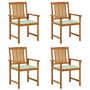 Voir la diapositive 1 : VIDAXL Chaises de jardin avec coussins lot de 4 Bois d'acacia massif