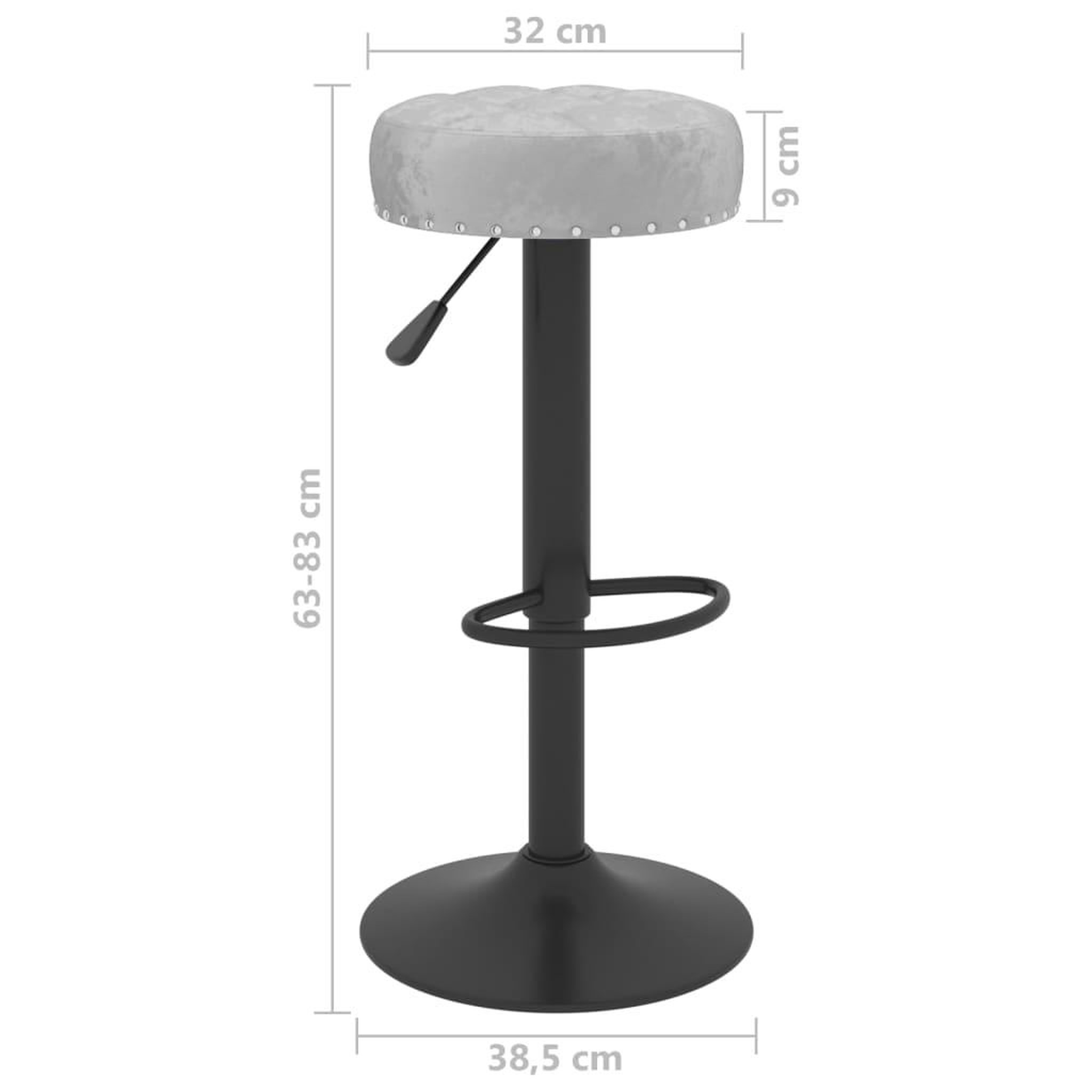 Voir la diapositive 6 : VIDAXL Tabourets de bar lot de 2 gris velours