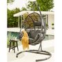 Voir la diapositive 1 : GARDENSTAR Fauteuil &OElig;uf suspendu acier noir QUITO