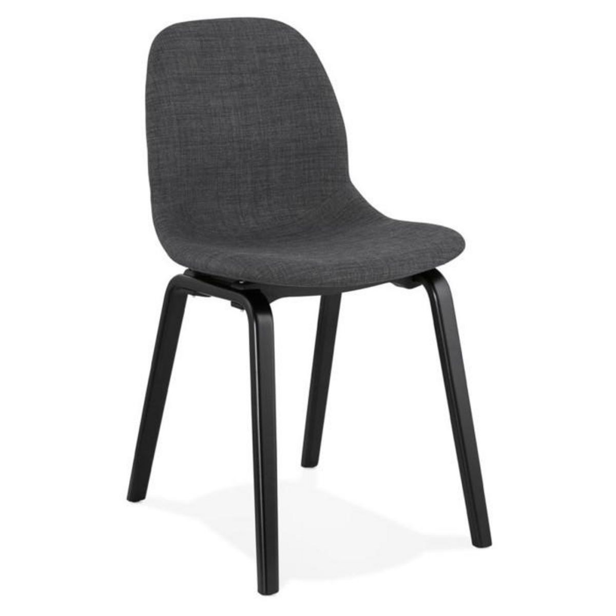Paris Prix Chaise Design en Tissu  Tikel  81cm Gris Foncé & Noir
