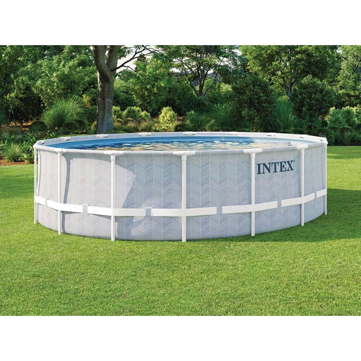 INTEX Piscine tubulaire Chevron ronde 4,88 x 1,22 m - Intex