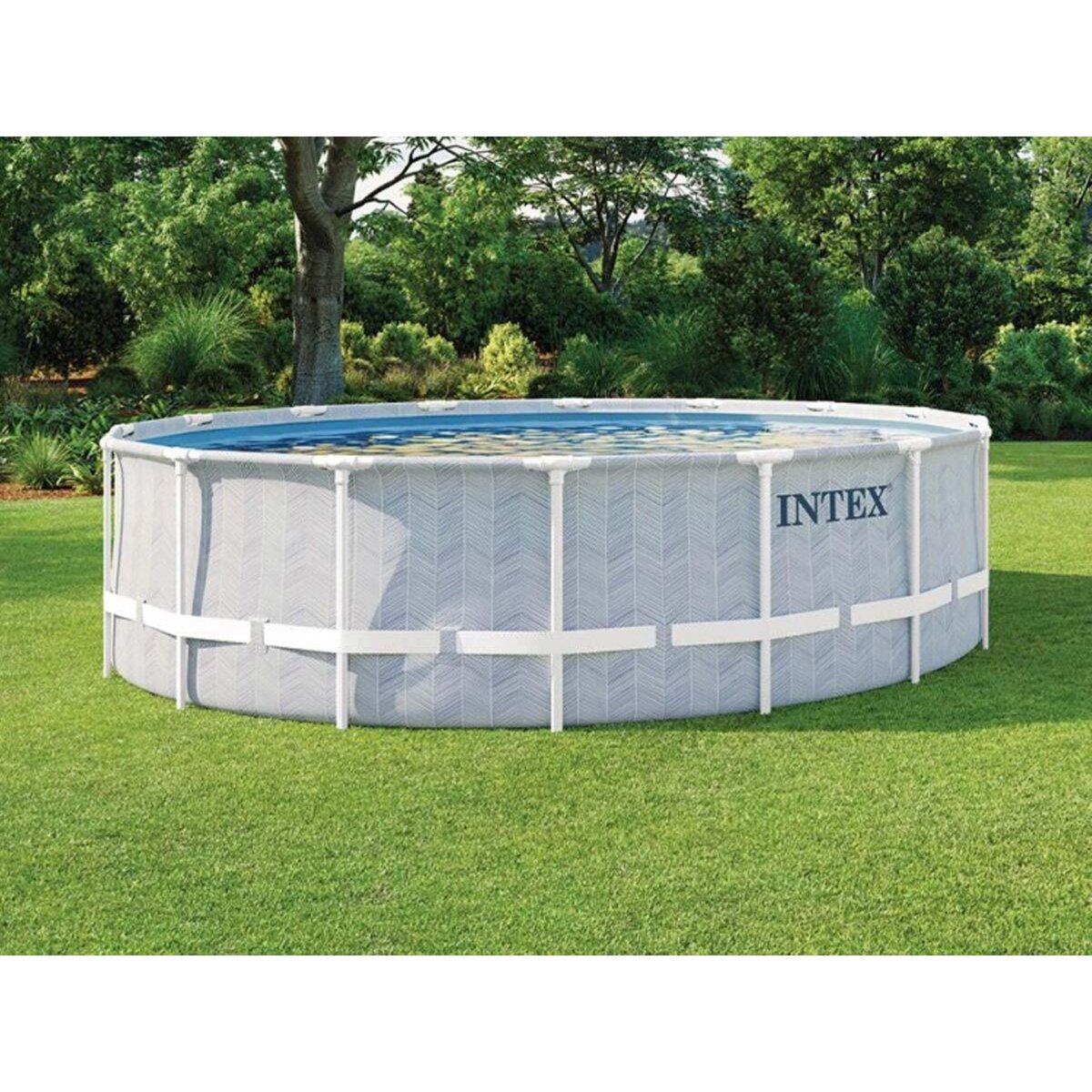 INTEX Piscine tubulaire Chevron ronde 4,88 x 1,22 m - Intex