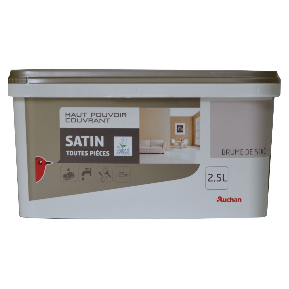 AUCHAN Peinture murale satin Brume de soie