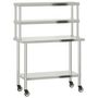 Voir la diapositive 2 : VIDAXL Table de travail de cuisine avec etagere 110x55x150 cm inox