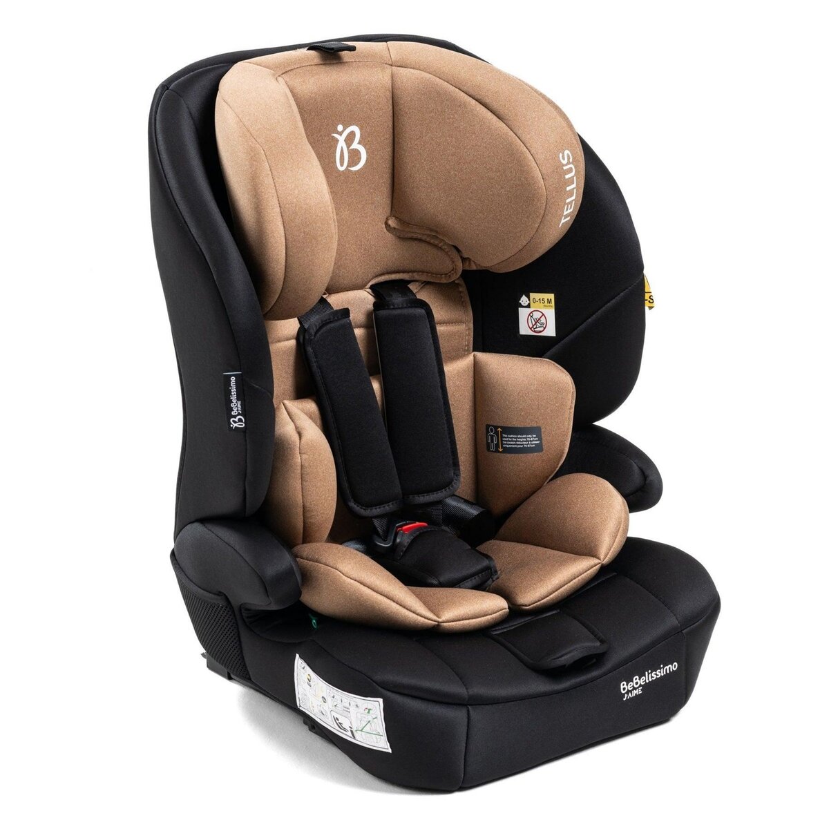 BEBELISSIMO BEBELISSIMO  - Siège auto bébé I-size  - 76 -150cm - Tellus - de 9 à 36 kg, 15 mois à 12 ans -beige