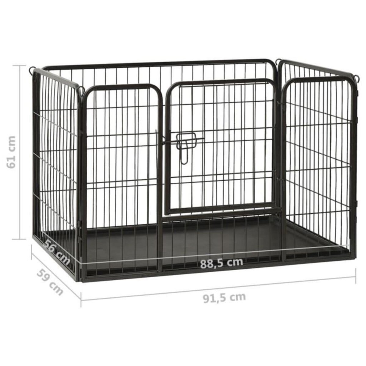 VIDAXL Parc pour chiots Acier 91,5x59x61 cm