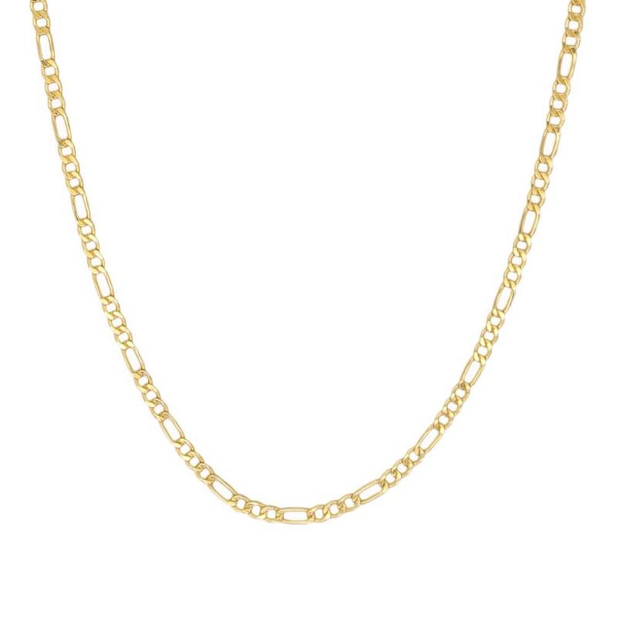 Voir la diapositive 1 : L'ATELIER D'AZUR Collier / Chaîne Or Jaune Maille Figaro Alternée 1+3 - 60cm
