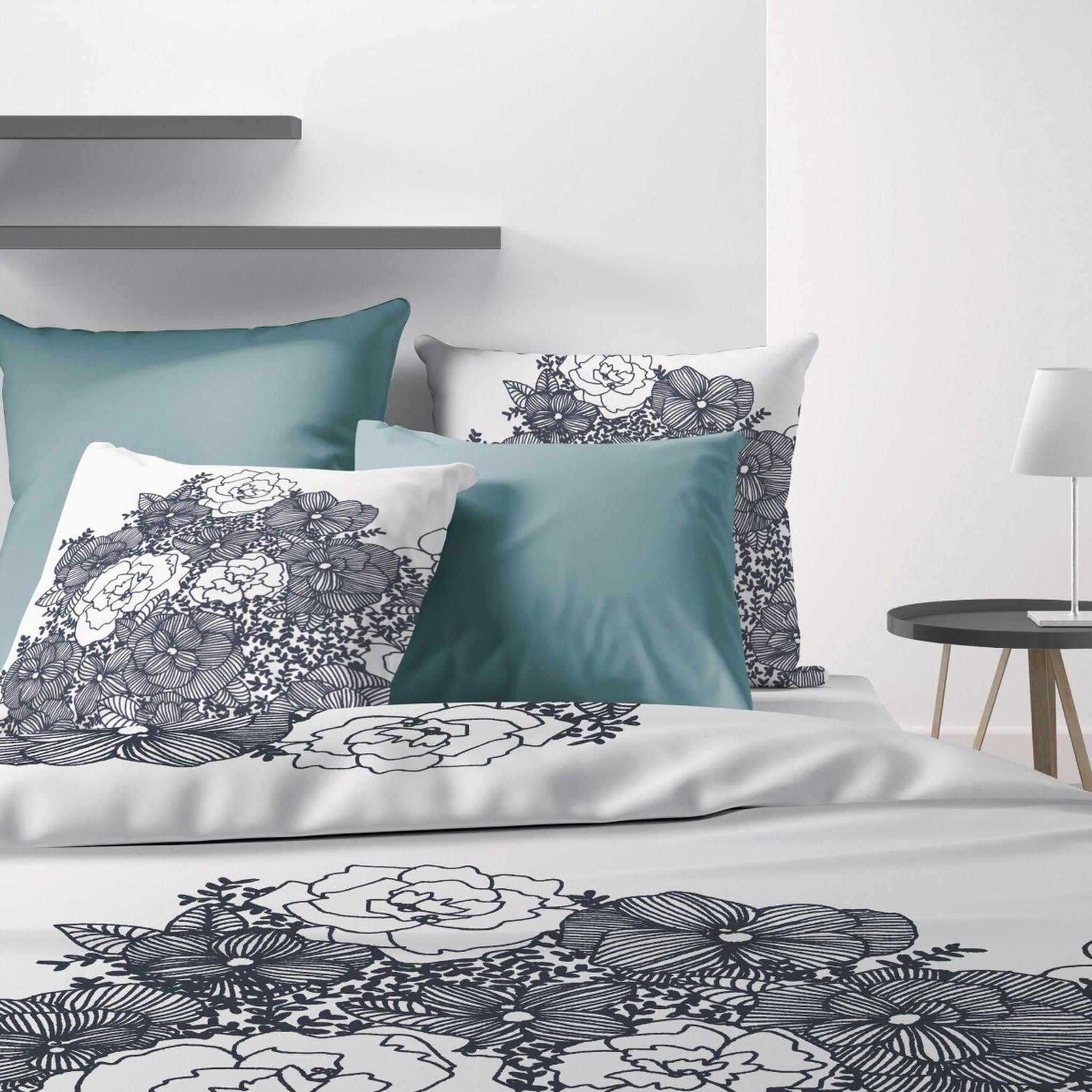 Voir la diapositive 3 : Les Ateliers du Linge Parure housse de couette 100% coton 47 fils/cm2-avec amour