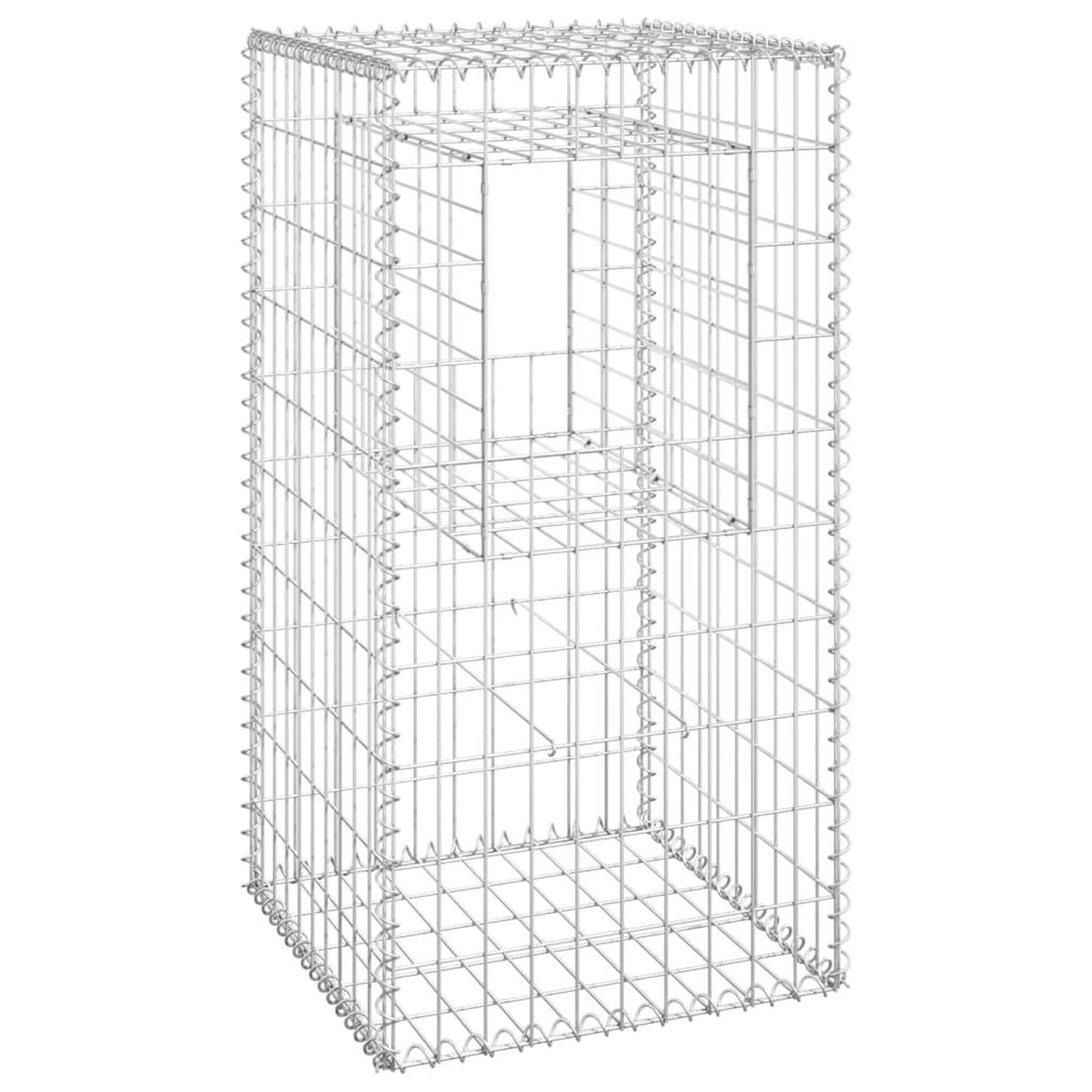 Voir la diapositive 3 : VIDAXL Poteaux a panier de gabion 2 pcs 50x50x100 cm Fer