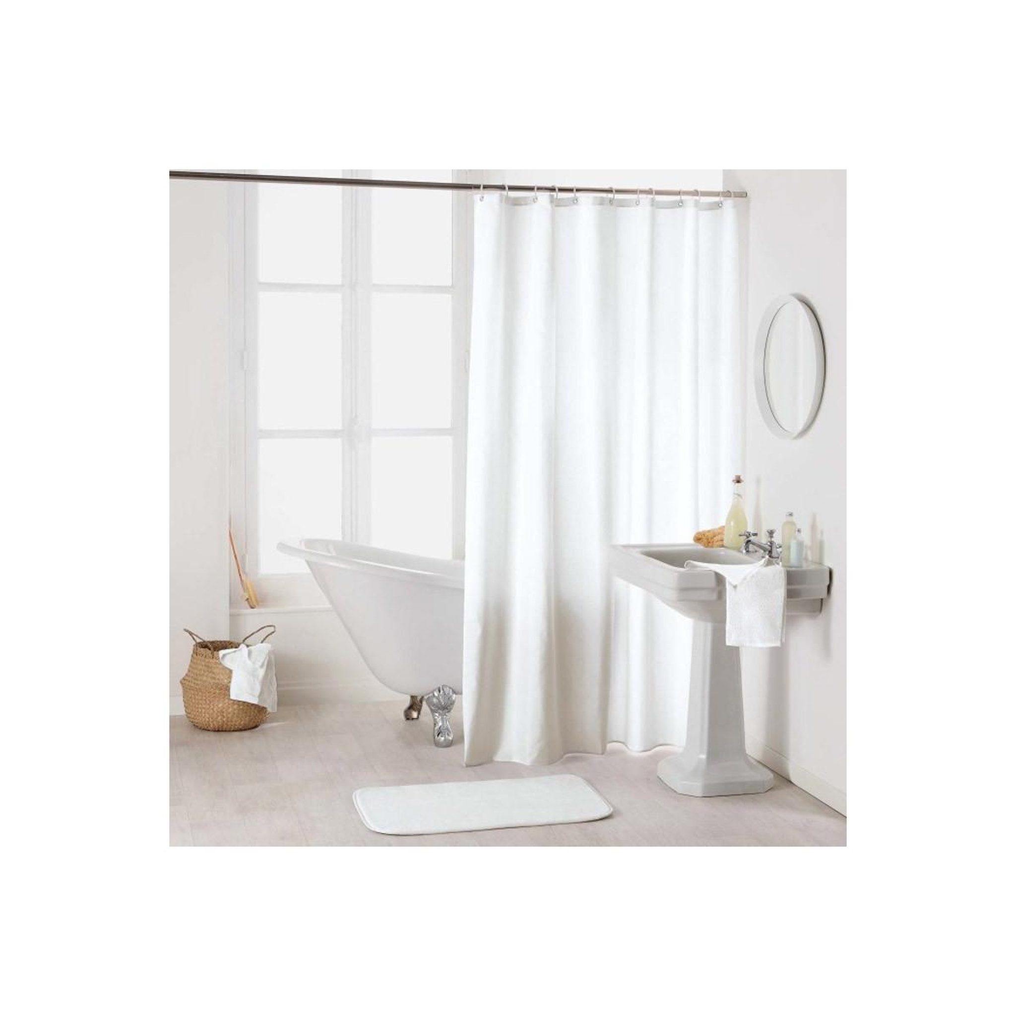 Douceur d'Intérieur Rideau de douche uni  essencia  180x200cm blanc