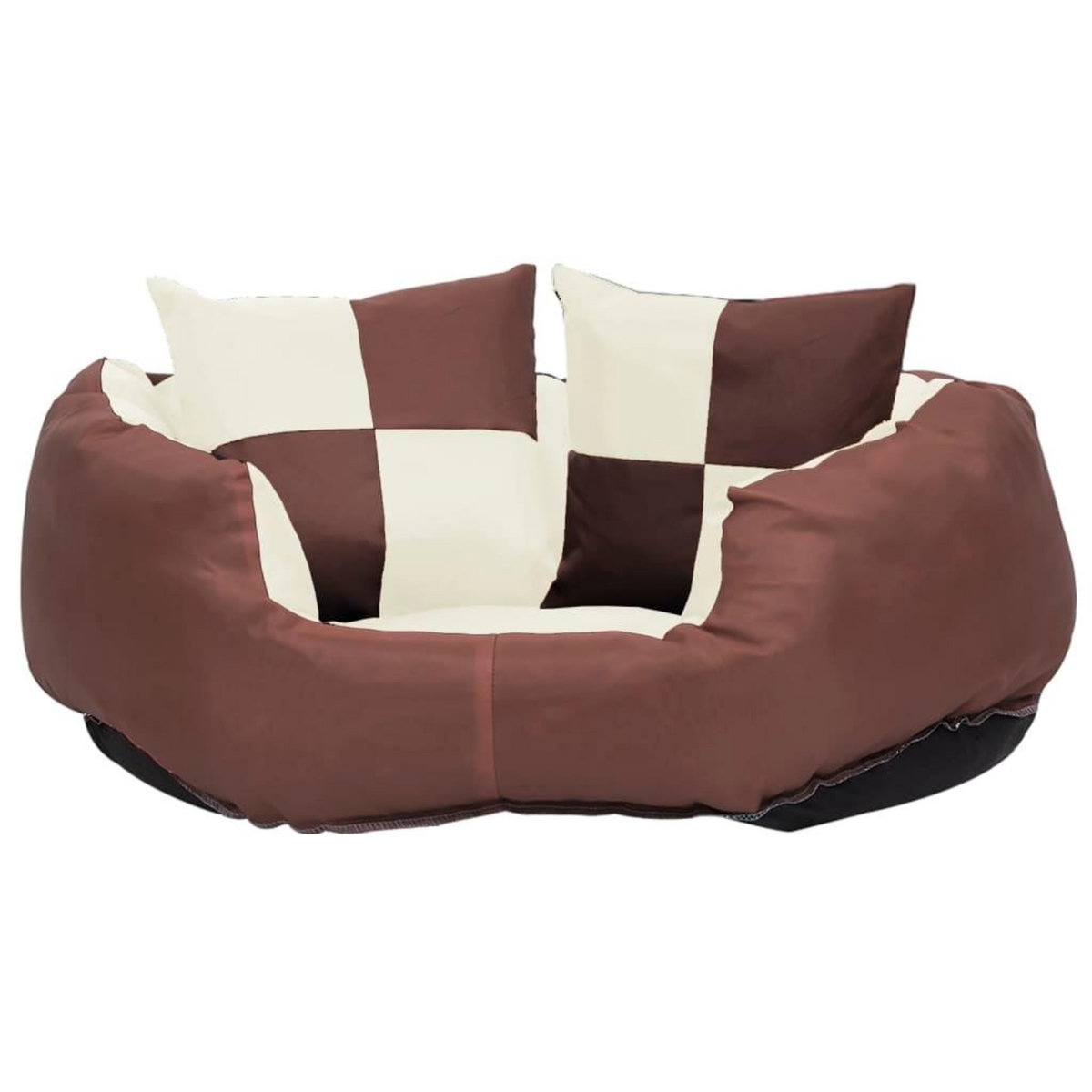 VIDAXL Coussin reversible lavable de chien Marron et creme 65x50x20 cm