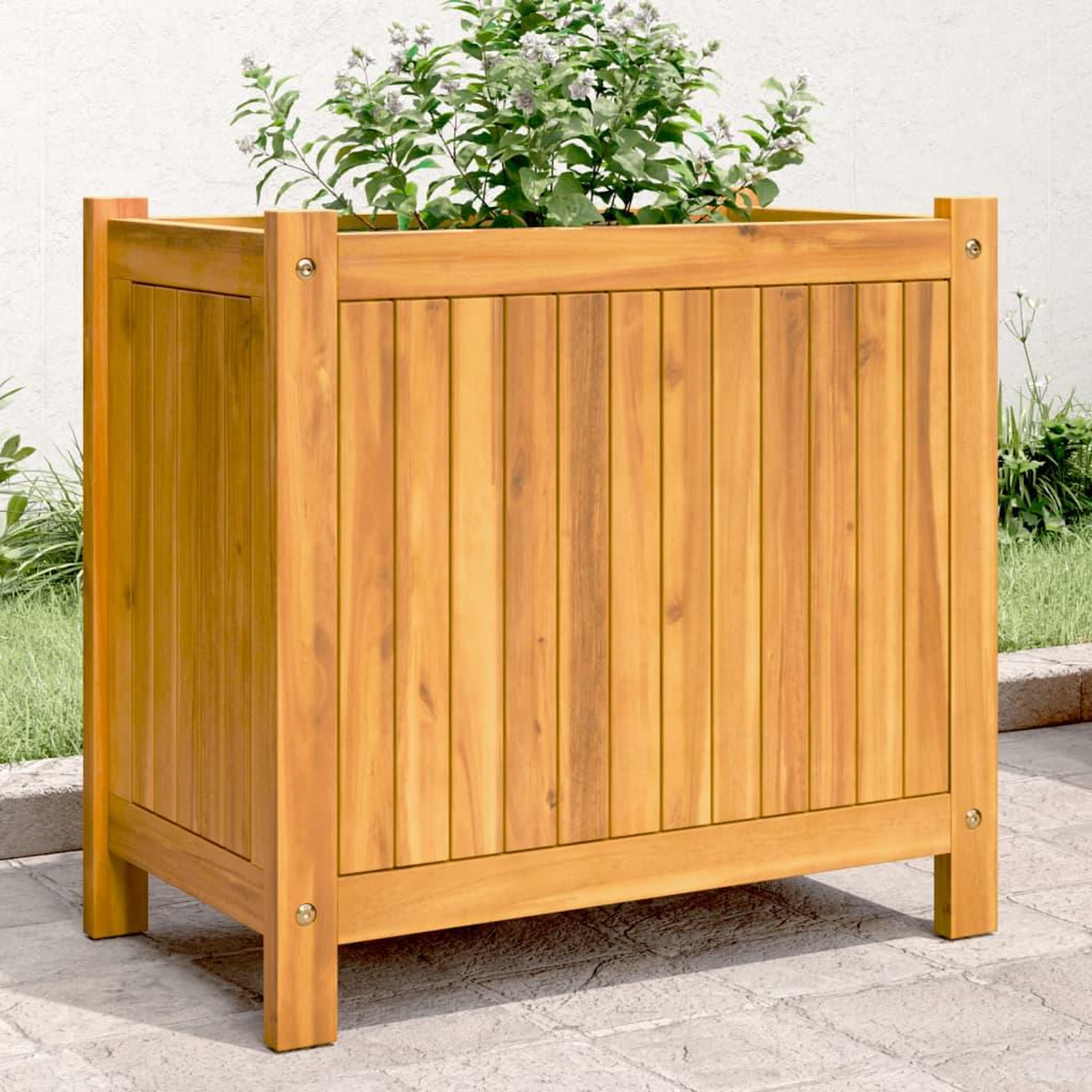 VIDAXL Jardiniere avec doublure 54x31x50 cm bois massif d'acacia