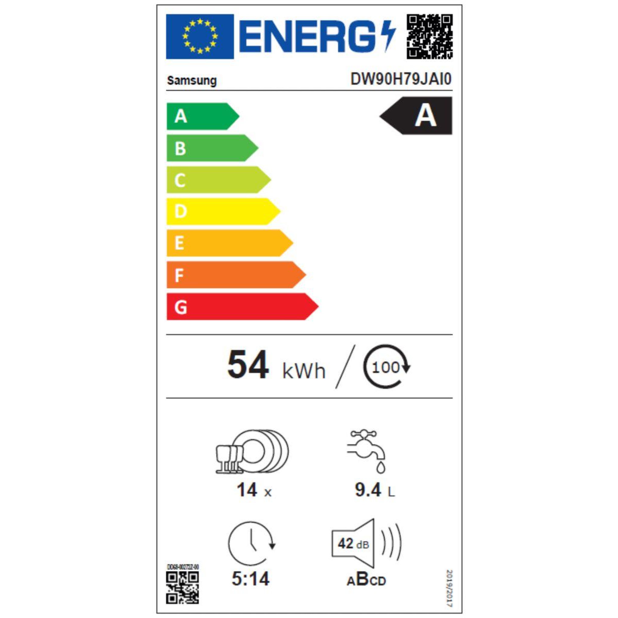 Voir la diapositive 6 : Samsung Lave vaisselle encastrable dw90h79jai0u1