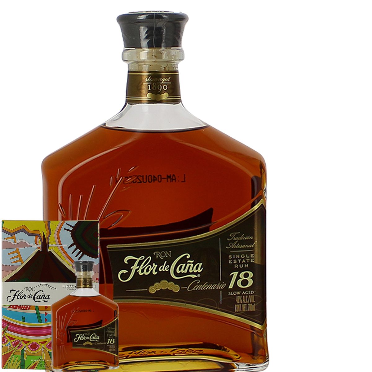Flor de Cana Rhum Flor de Cana 18 ans avec étui 40% 