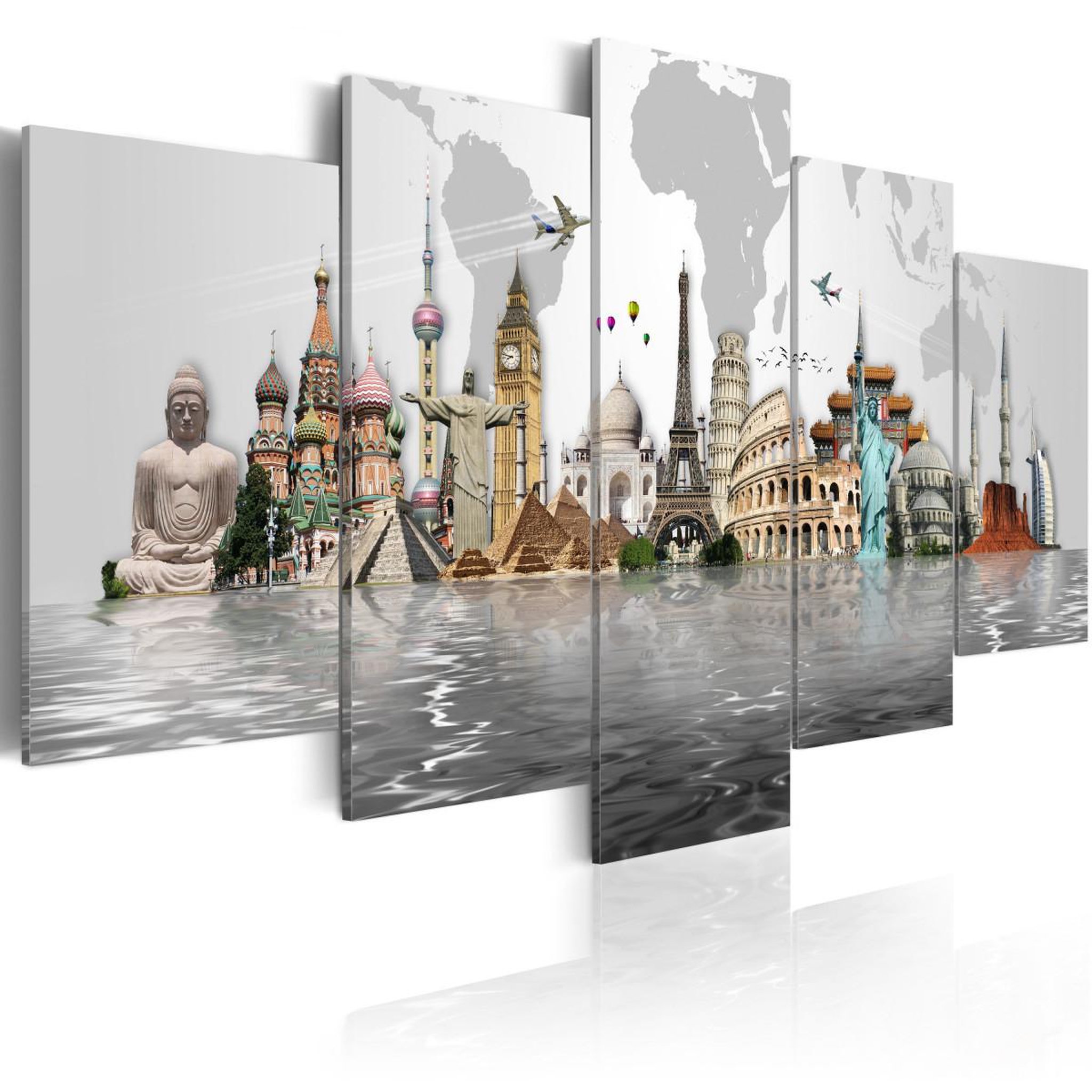 Paris Prix Tableau imprimé  monuments mondiaux. Coloris disponibles : Multicolore