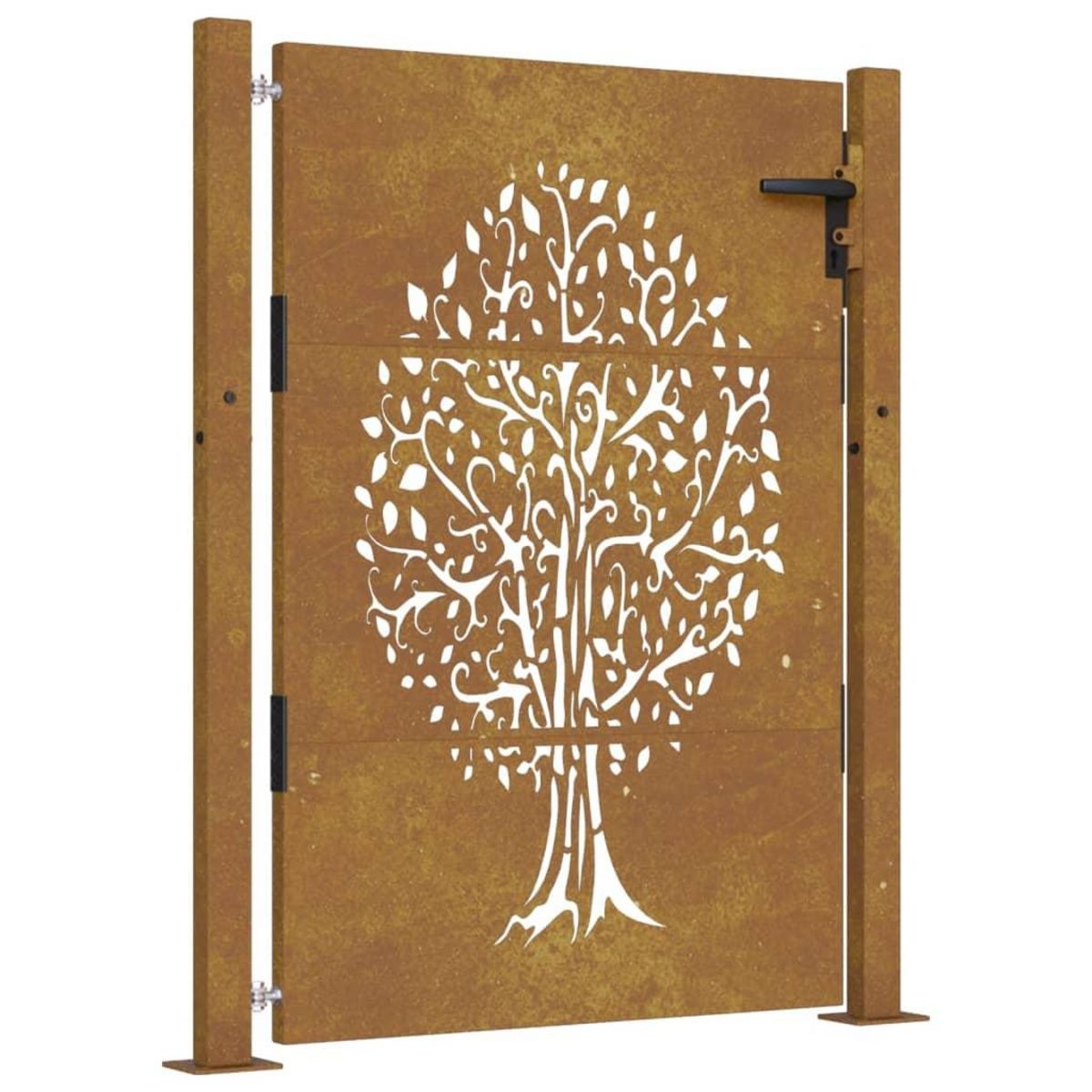 VIDAXL Portail de jardin 105x155 cm acier corten conception de l'arbre