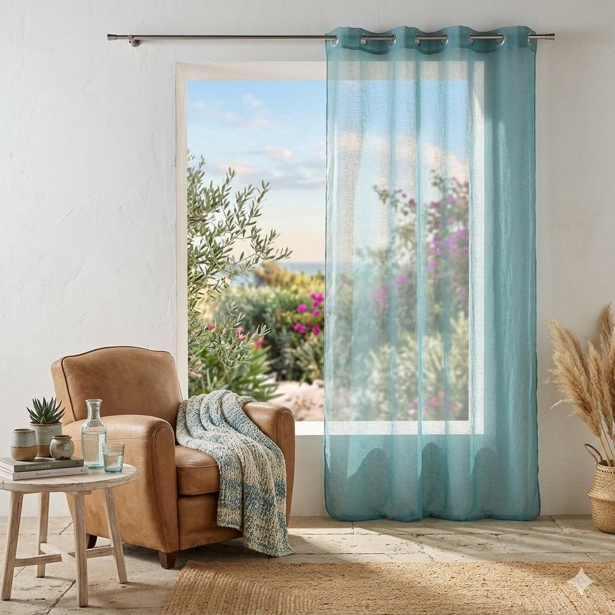 Voir la diapositive 2 : Eden Voilage a oeillets telma design et moderne