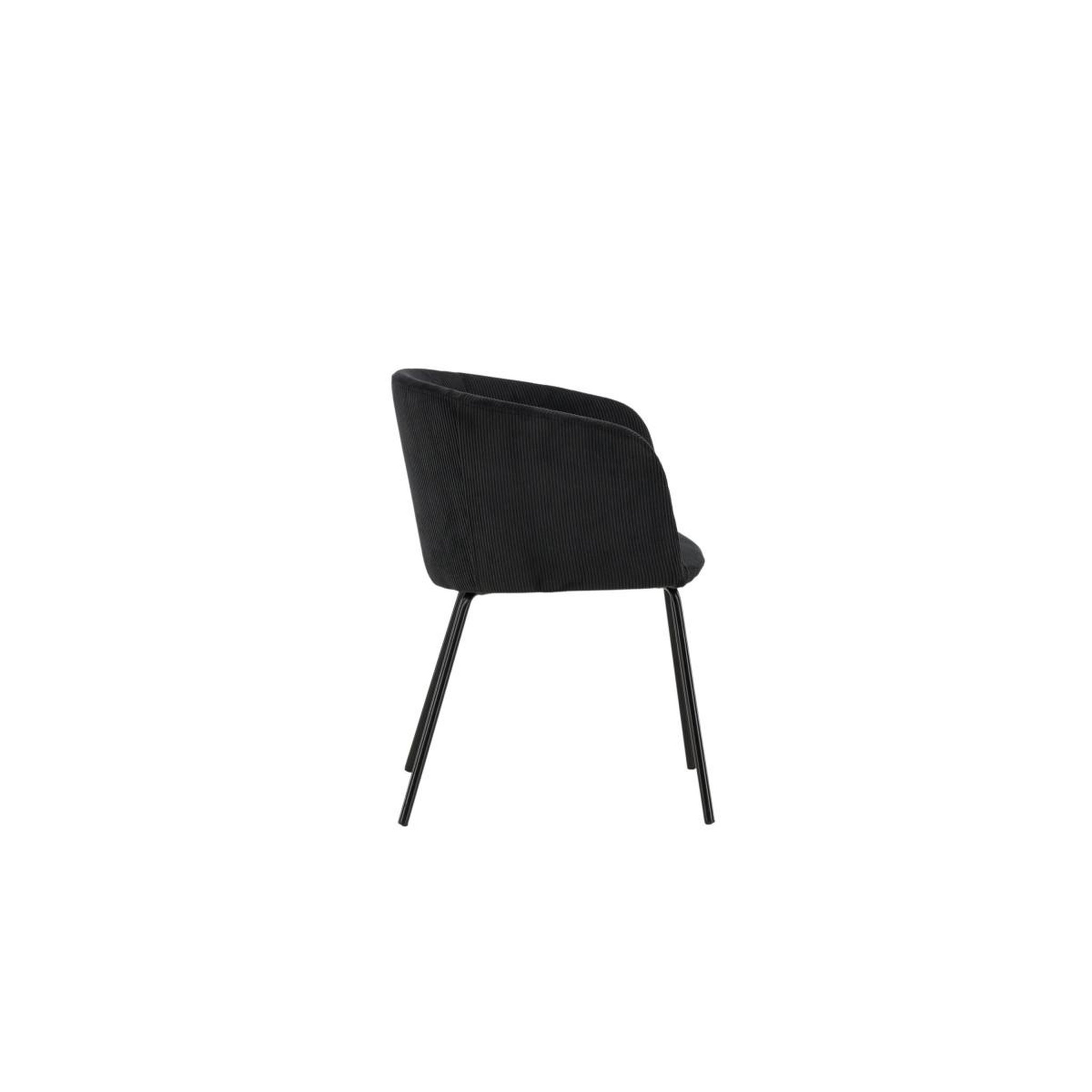 Voir la diapositive 2 : Paris Prix Chaise en velours côtelé  berit  78cm noir