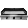 Voir la diapositive 2 : FORGE ADOUR Plancha gaz Modern 75 Inox 3 brûleurs à poser, 74.4x40.2 cm