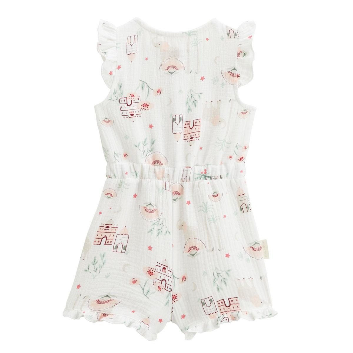 Petit Béguin Combishort bébé + chapeau en gaze de coton Arya