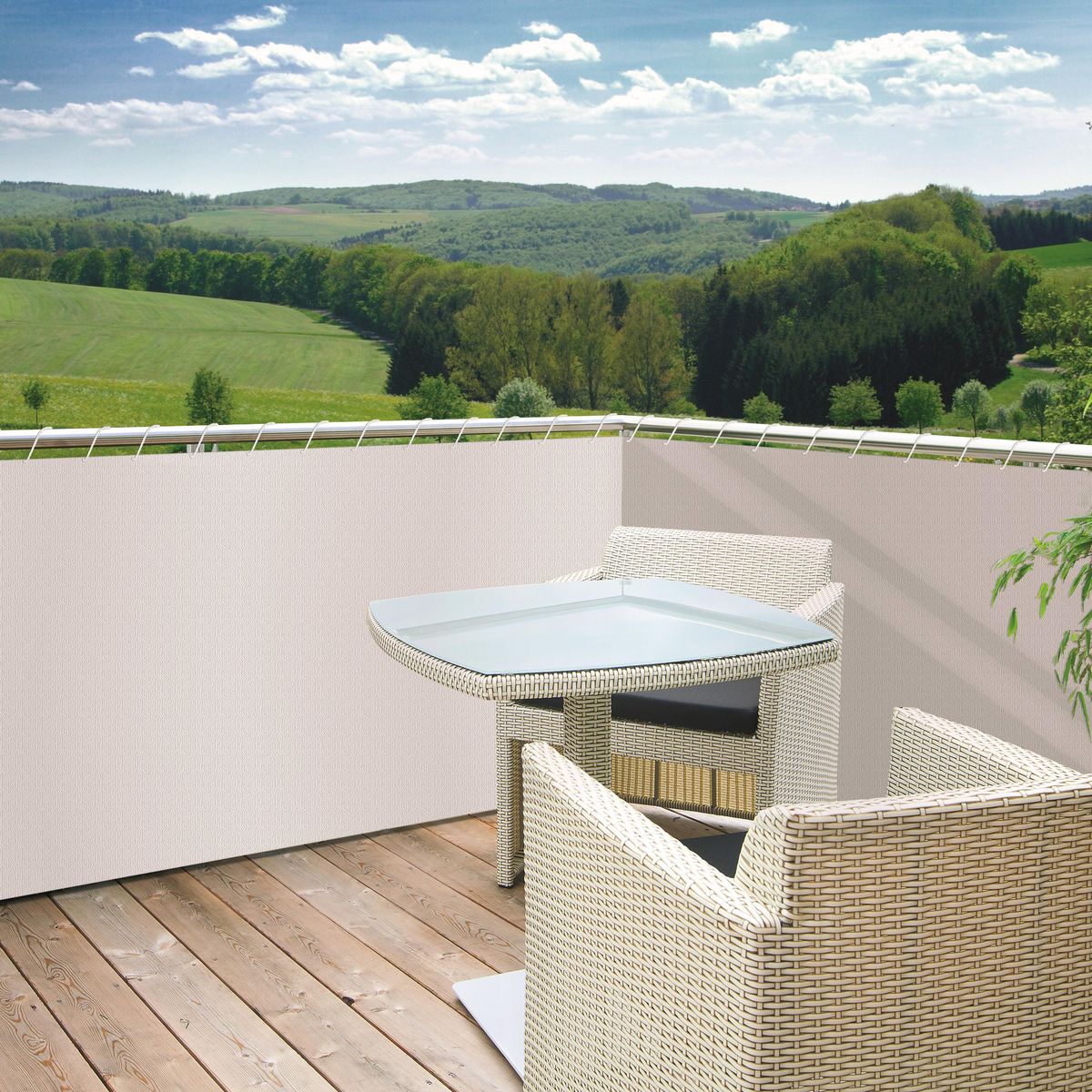  Brise vue occultant blanc de 0,9 x 5 mètres