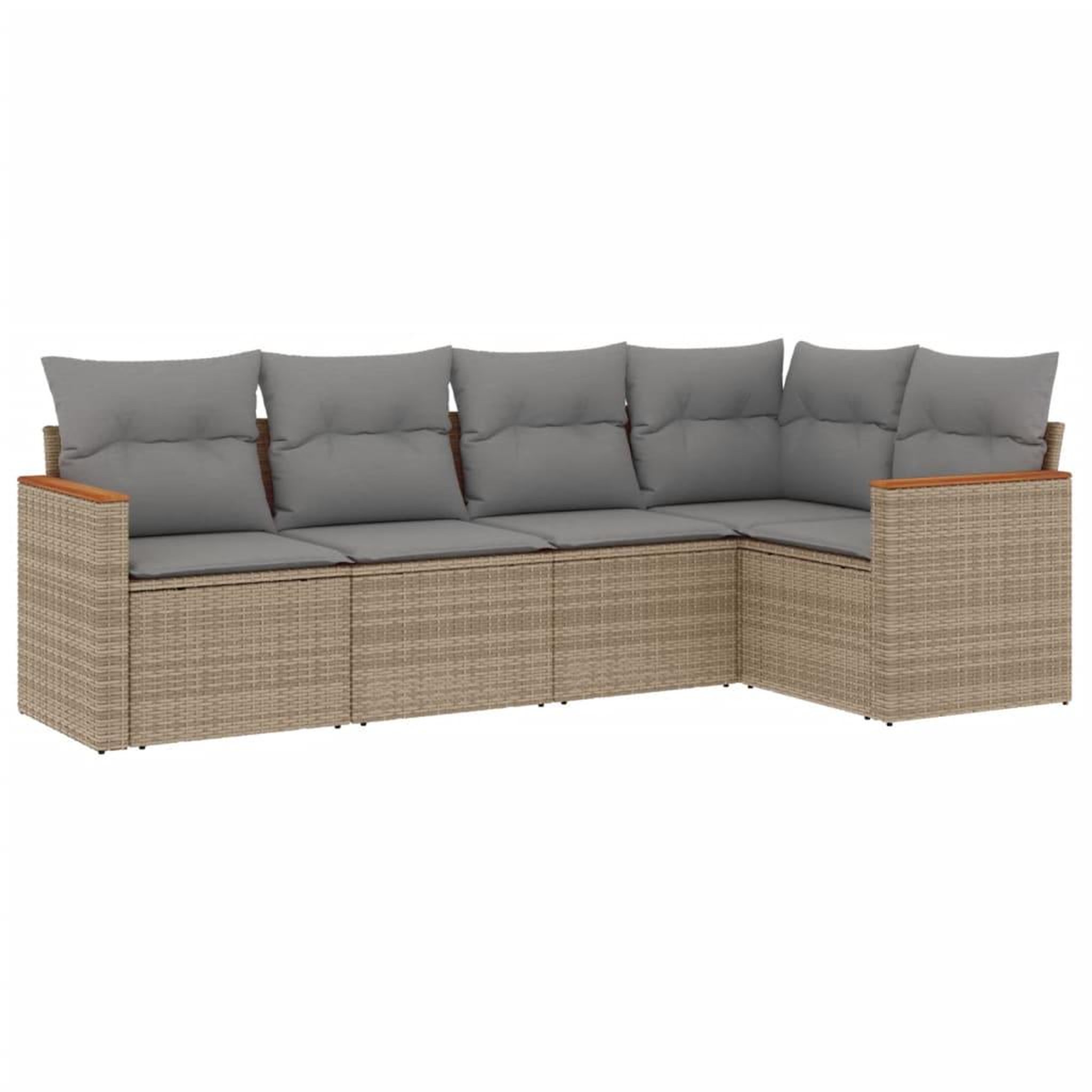 Voir la diapositive 2 : VIDAXL Salon de jardin avec coussins 5 pcs beige resine tressee