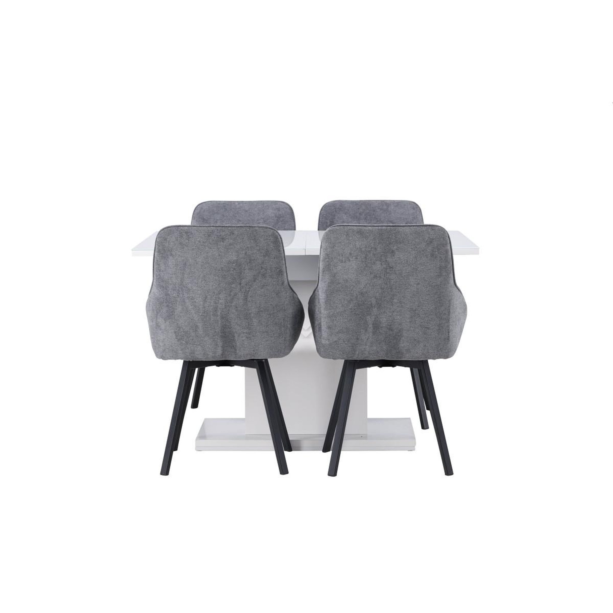 Voir la diapositive 2 : Paris Prix Ensemble table à manger extensible & 4 chaises  pluto & rosie  120-160cm blanc & gris