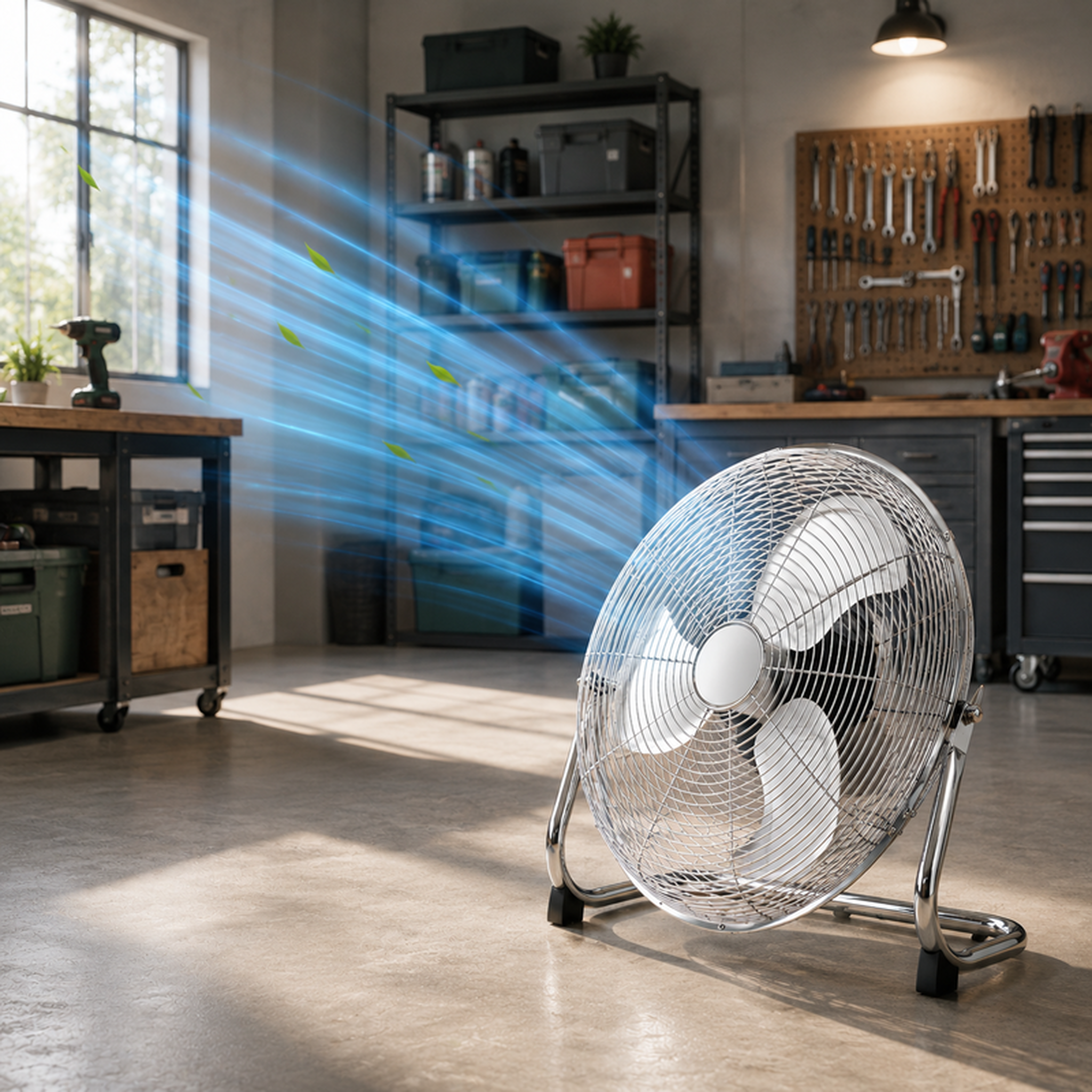 Voir la diapositive 2 : Ventilateur - brasseur d'air métal - 45 cm - 100 w - 3 vitesses - inclinable