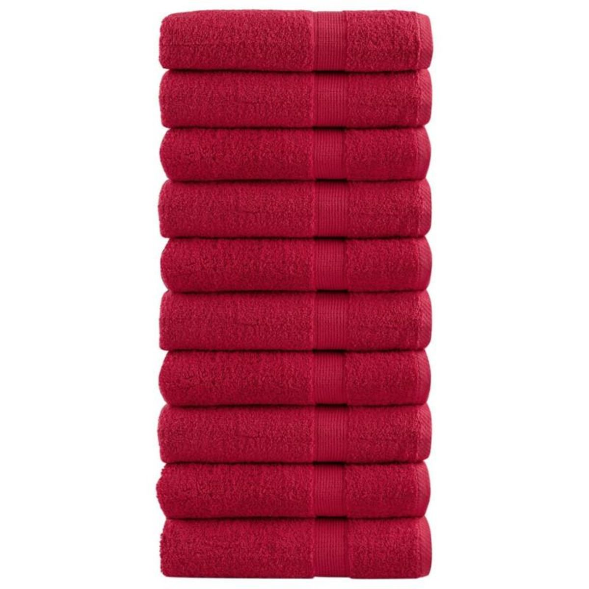 VIDAXL Serviettes de douche de qualité supérieure SOLUND 10 pcs rouge
