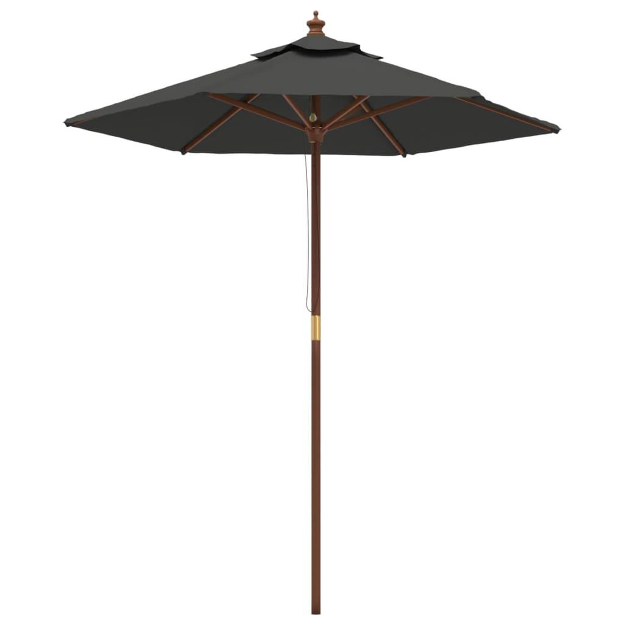 Voir la diapositive 2 : VIDAXL Parasol de jardin avec mat en bois anthracite 196x231 cm
