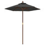 Voir la diapositive 2 : VIDAXL Parasol de jardin avec mat en bois anthracite 196x231 cm