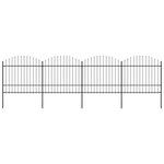VIDAXL Cloture de jardin a dessus en lance Acier (1,5-1,75)x6,8 m Noir