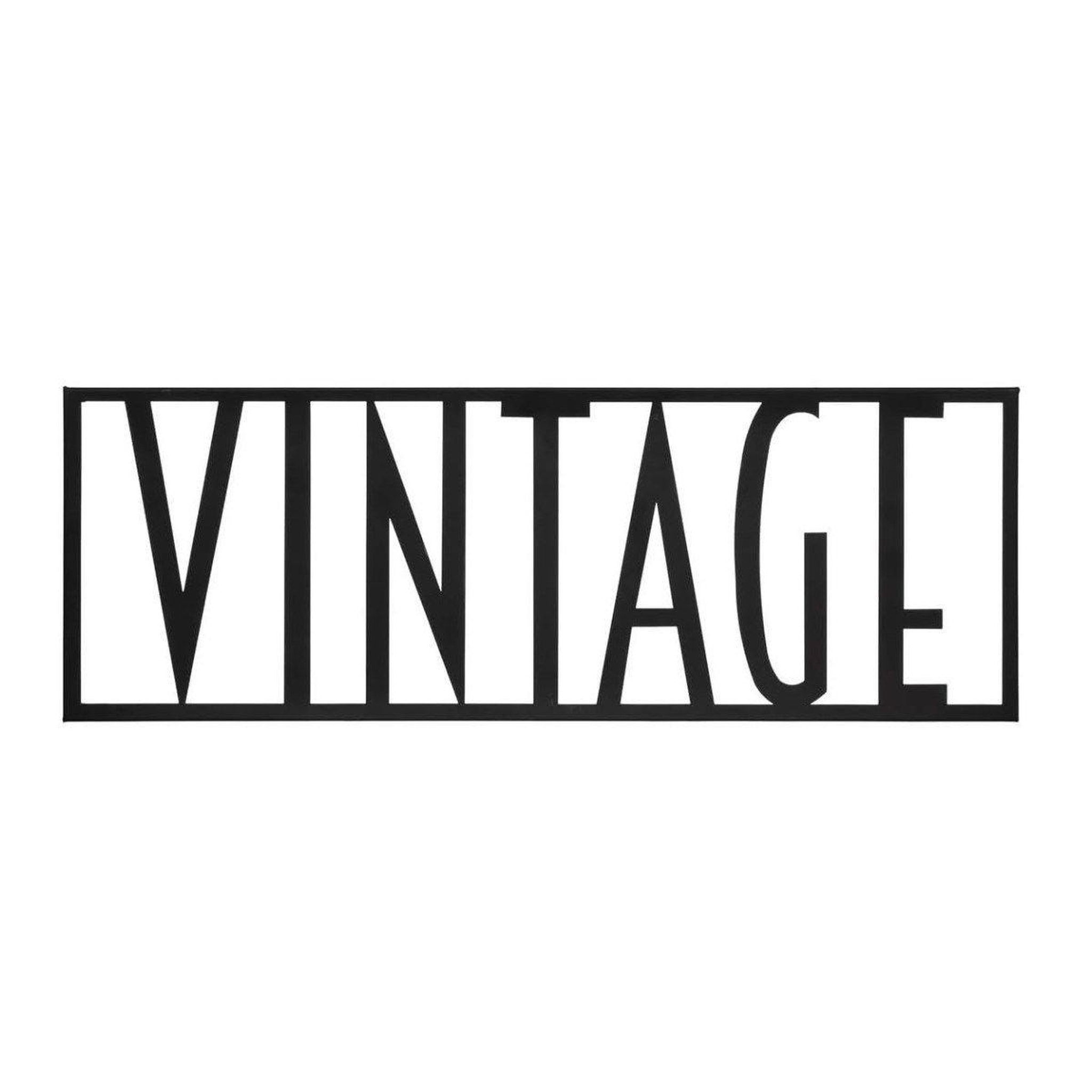 Voir la diapositive 1 : ATMOSPHERA Déco Murale Mot  Vintage  50cm Noir