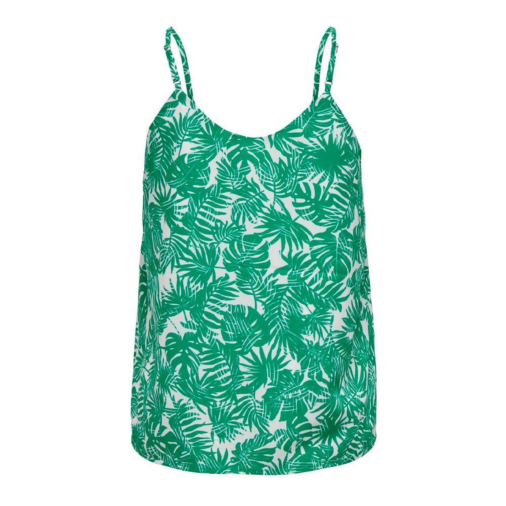 Only Débardeur Blanc/Vert Femme Only Button Singlet. Coloris disponibles : Vert