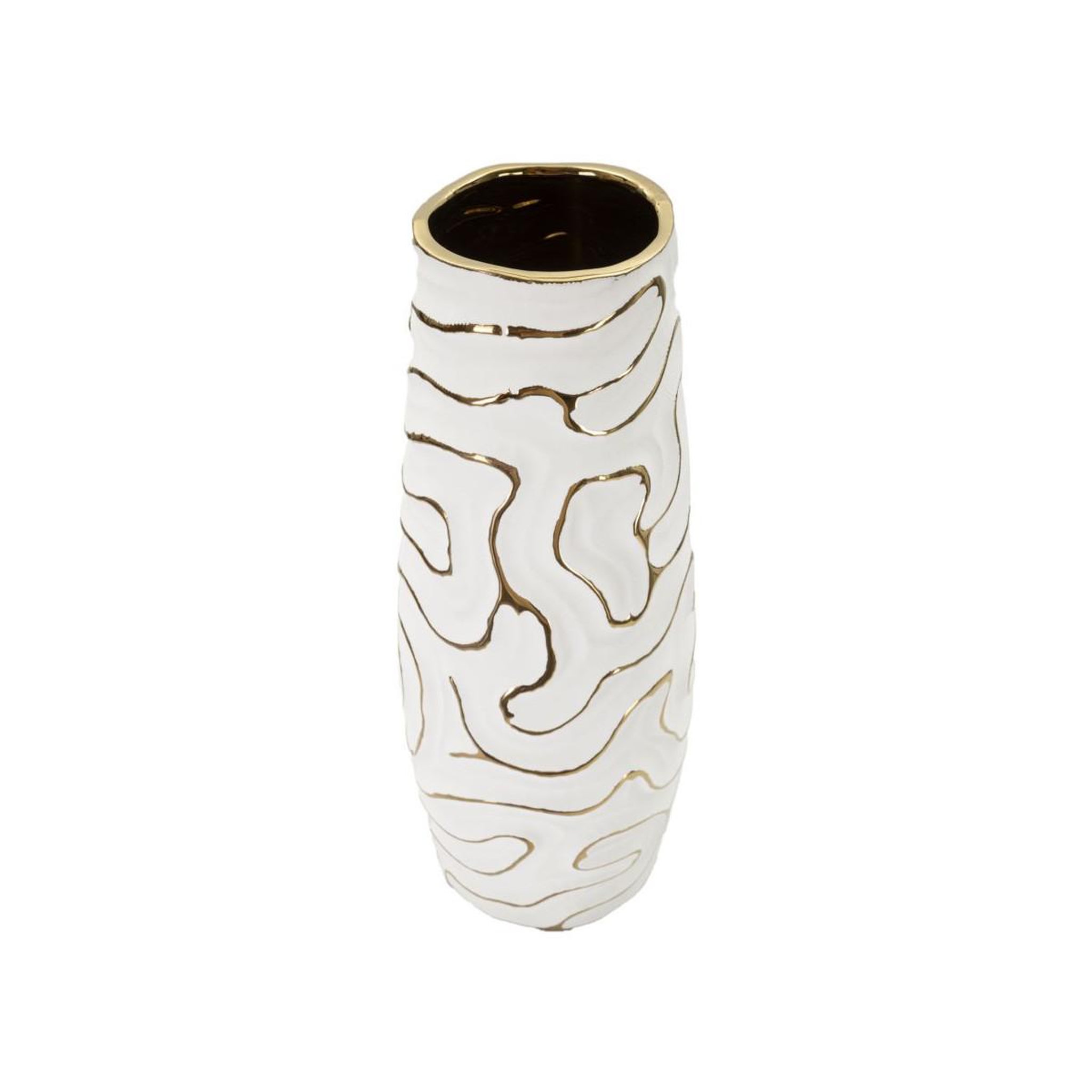 Voir la diapositive 3 : Paris Prix Vase design en céramique  lia  39cm blanc