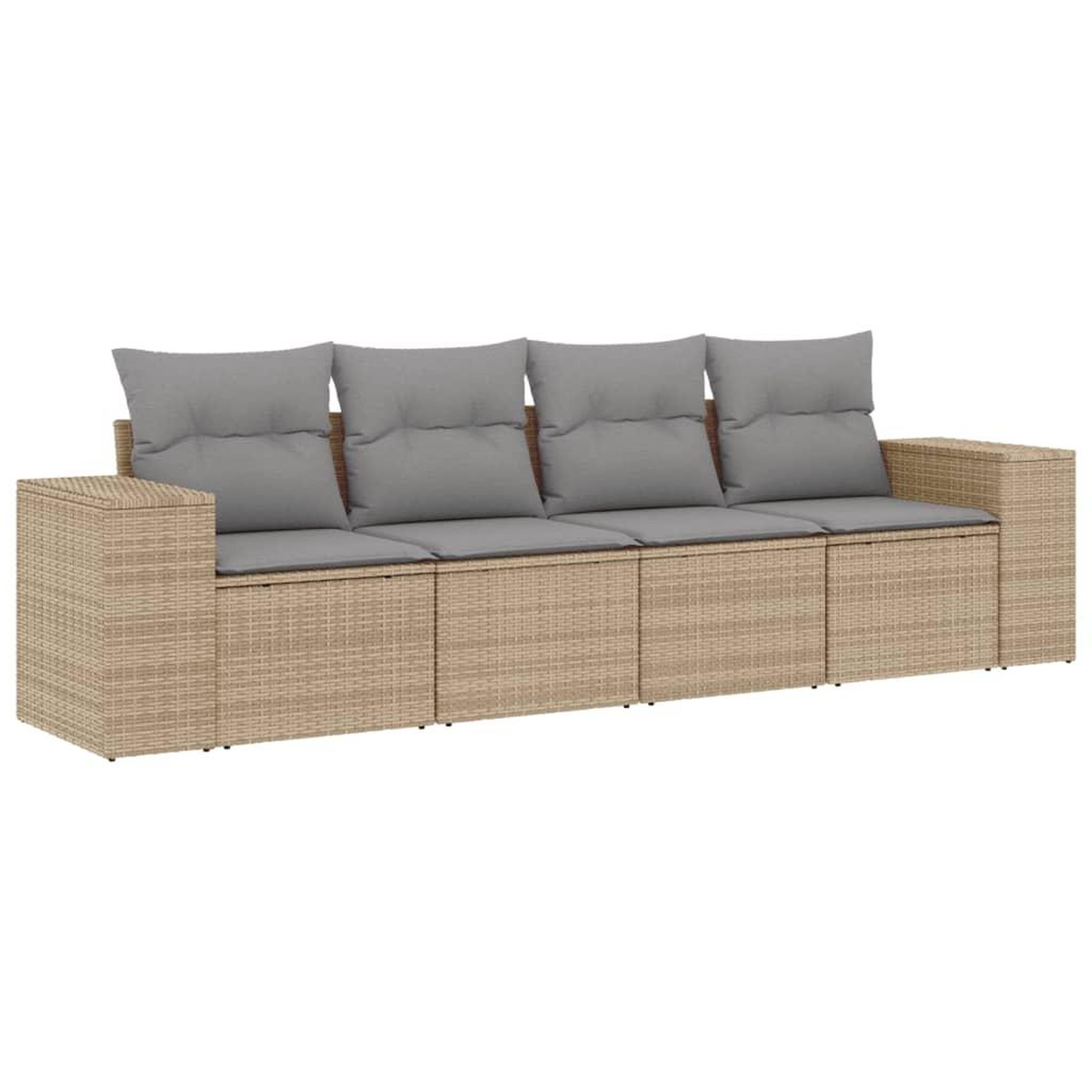 Voir la diapositive 2 : VIDAXL Salon de jardin avec coussins 4 pcs beige resine tressee