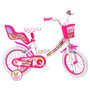 Voir la diapositive 1 : Vélo enfant - Modèle 14'' Fille Licorne / Unicorn pour enfant de 95/110 cm avec stabilisateurs - Panier avant - Porte poupée arrière - 2 freins