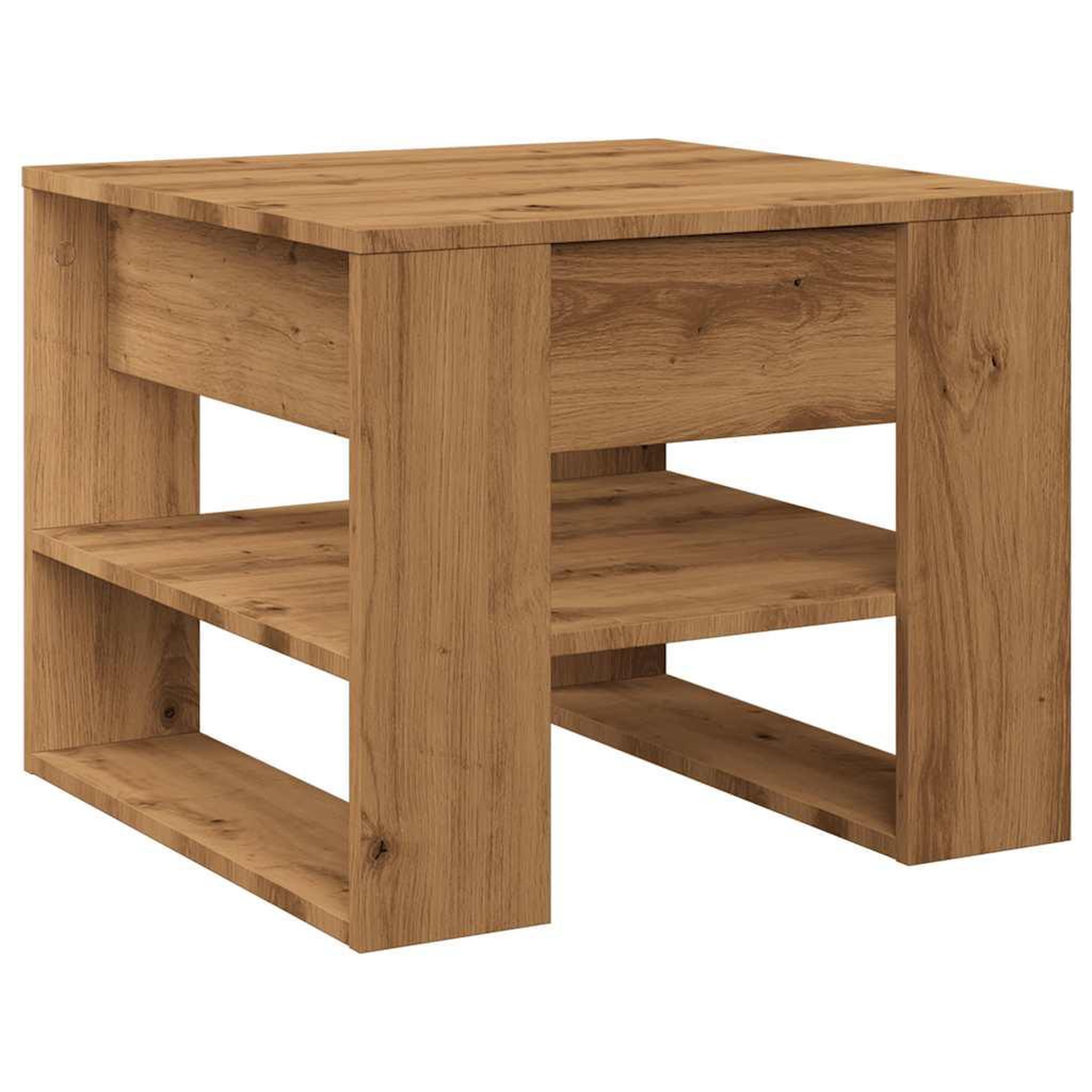 Voir la diapositive 2 : VIDAXL Table basse chene artisanal 55,5x55x45 cm bois d'ingenierie