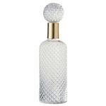Paris Prix Bouteille Design en Verre  Relief  37cm Transparent & Or