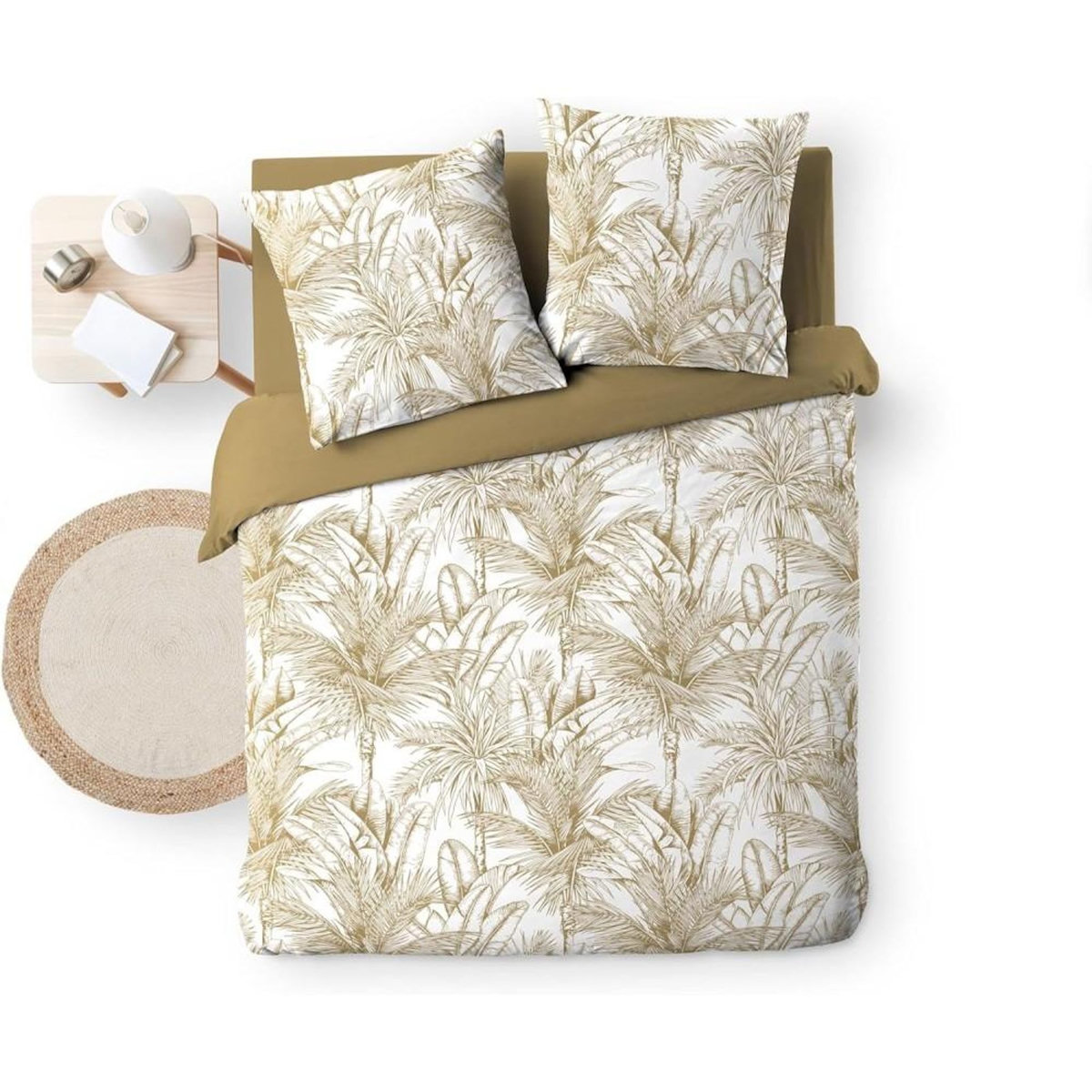 Douceur d'Intérieur Housse de couette 240x220 + 2 taies microfibre PALMIERS
