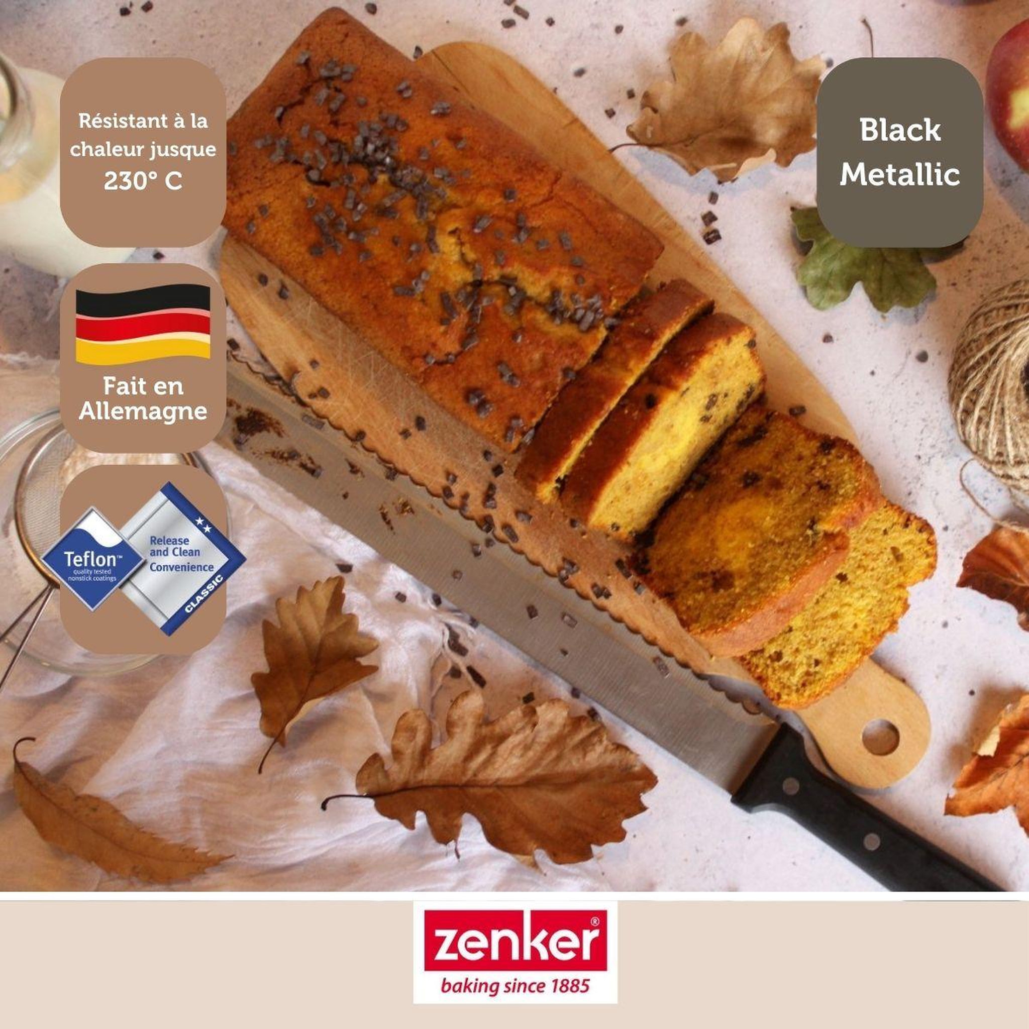 Voir la diapositive 5 : ZENKER Moule à cake 25,5 cm zenker black metallic