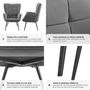 Voir la diapositive 5 : tectake Fauteuil rembourré Velours côtelé fin anthracite/noir