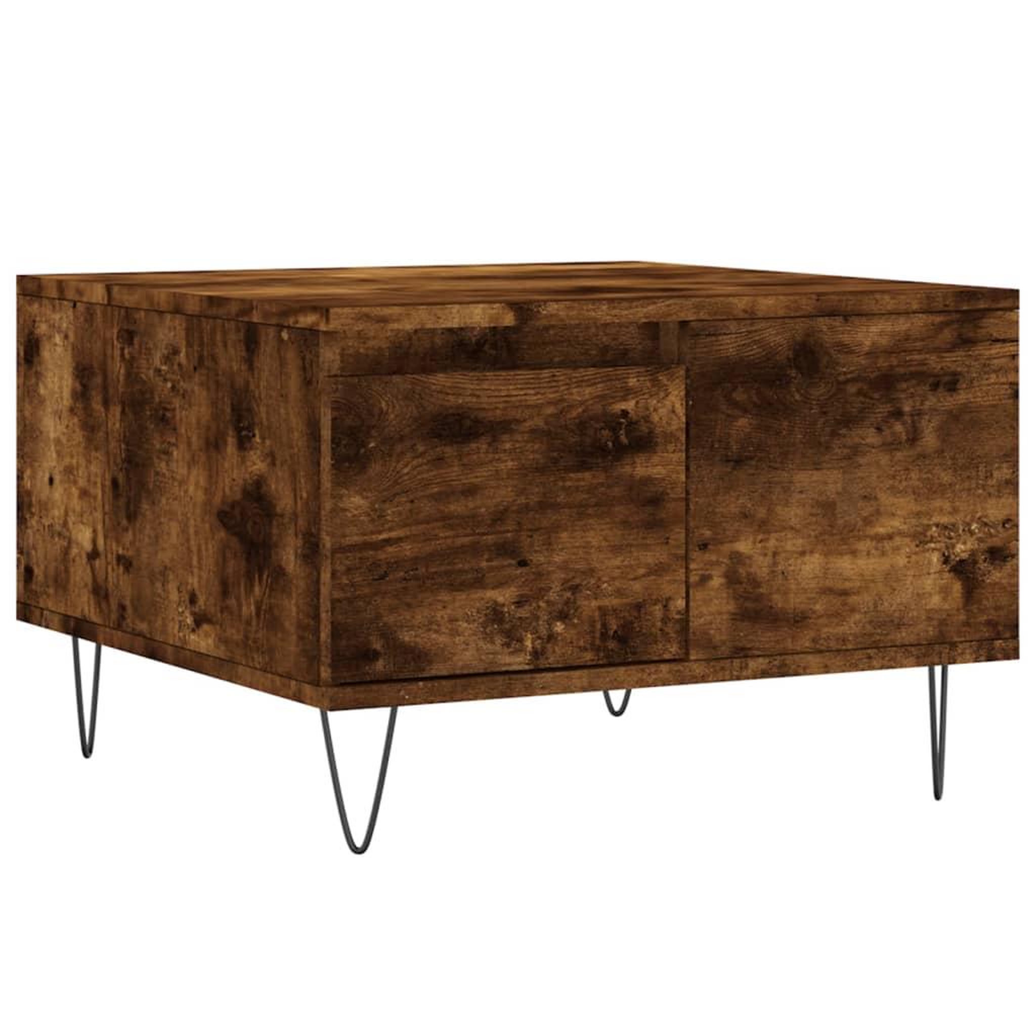 Voir la diapositive 2 : VIDAXL Table basse chene fume 55x55x36,5 cm bois d'ingenierie