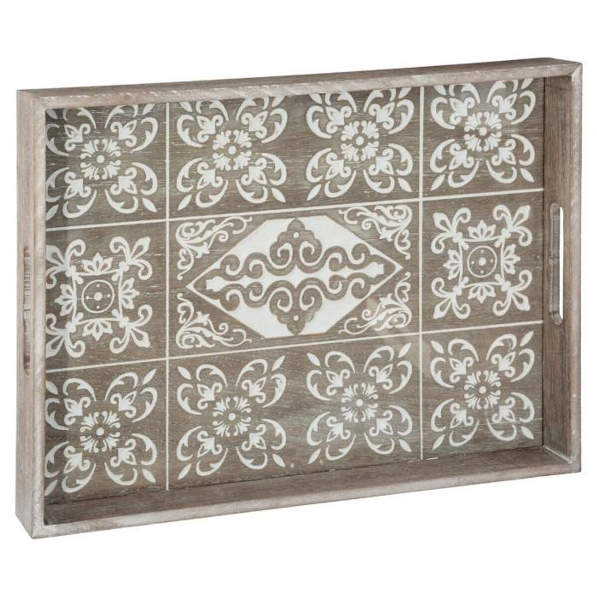 ATMOSPHERA Plateau de Service à Motifs  Eté  40cm Naturel