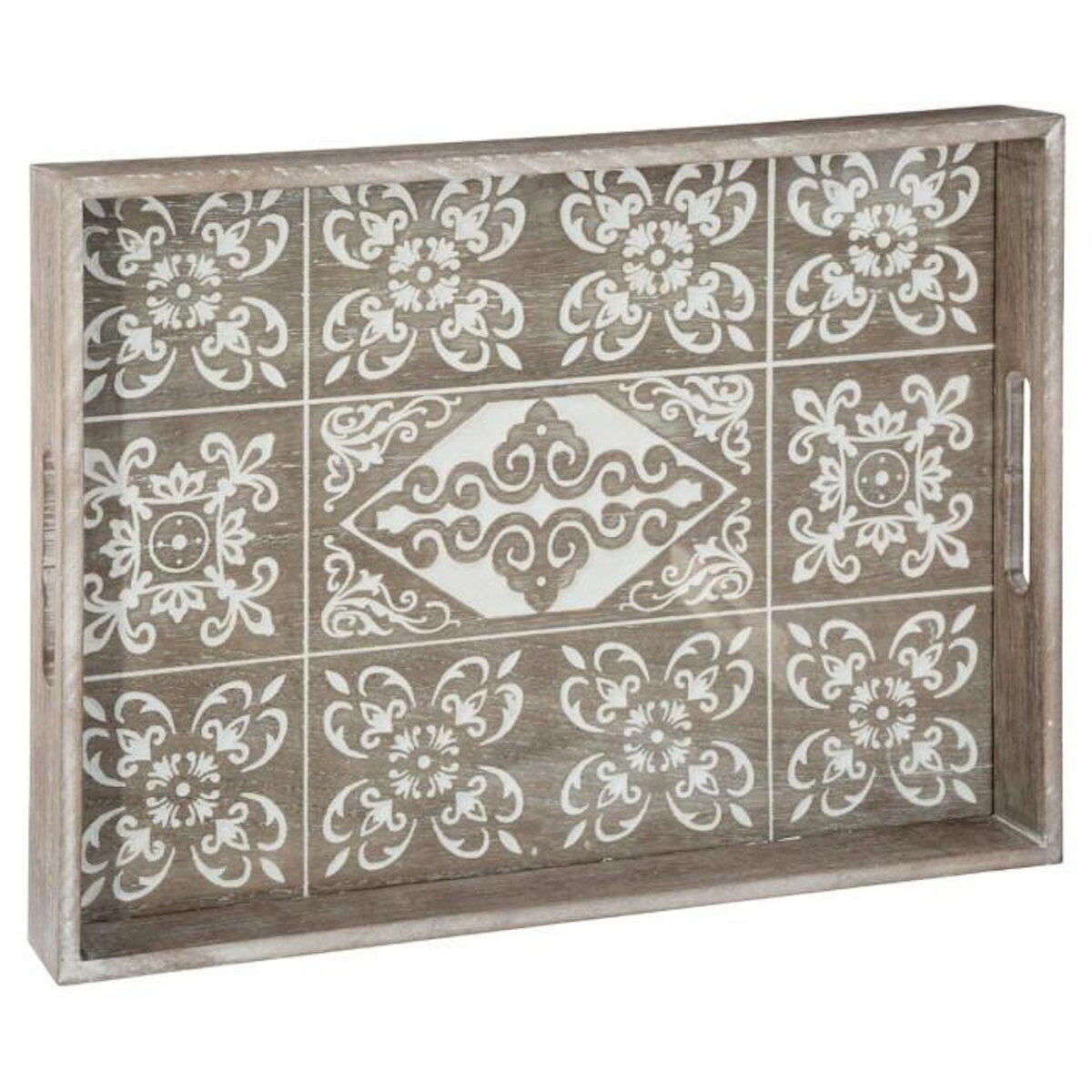 ATMOSPHERA Plateau de Service à Motifs  Eté  40cm Naturel