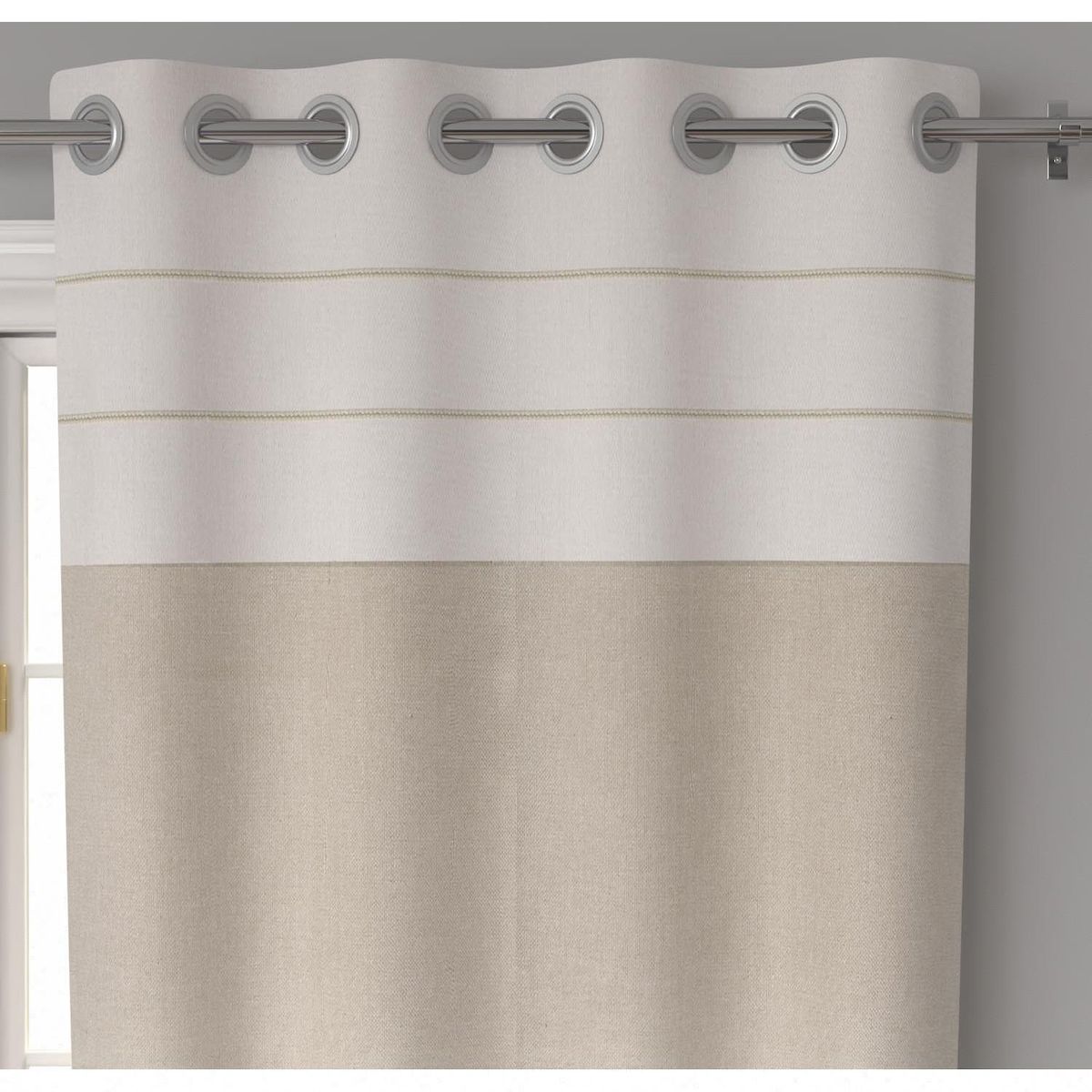 SOLEIL D'OCRE Rideau à oeilets en pur coton lavé 135X250 cm ELENA, par Soleil d'Ocre