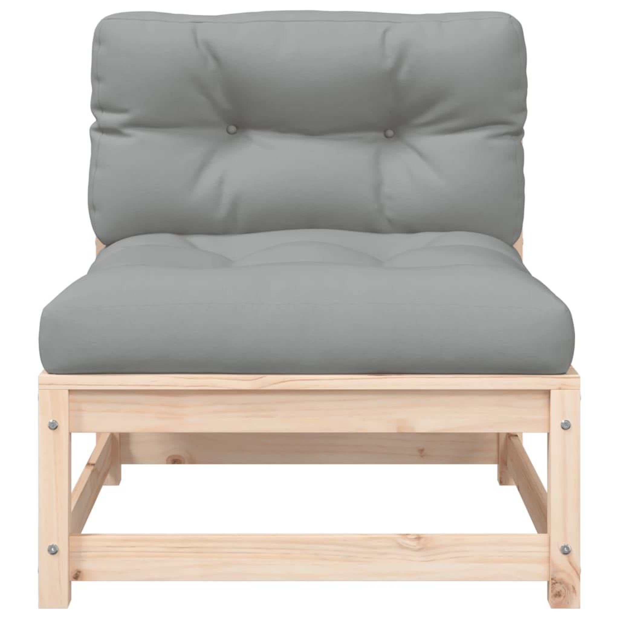 Voir la diapositive 5 : VIDAXL Canape de jardin sans accoudoirs et coussins bois massif de pin